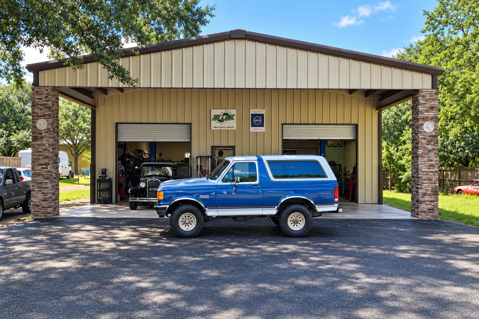 Inside the Brix Auto workshop in Tomball, TX