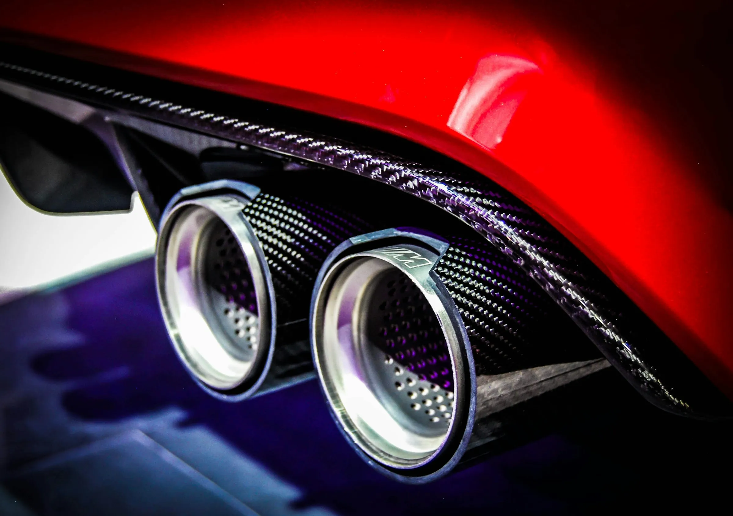 Close-up of a car exhaust pipe